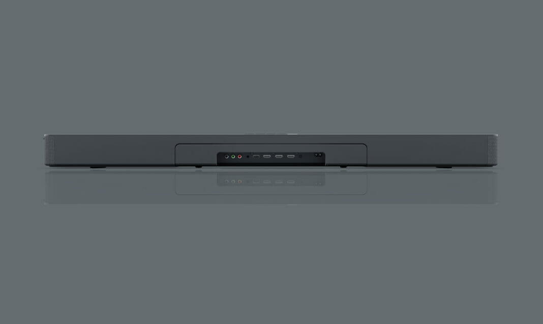 Anschl&uuml;sse inkl. HDMI eARC auf der R&uuml;ckseite der Loewe klang bar3 MR Soundbar