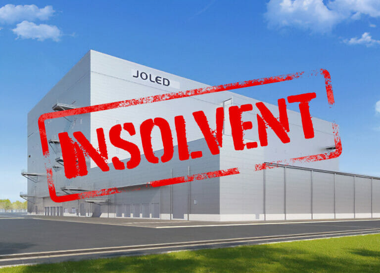 JOLED ist pleite: OLED-Hersteller meldet Insolvenz an