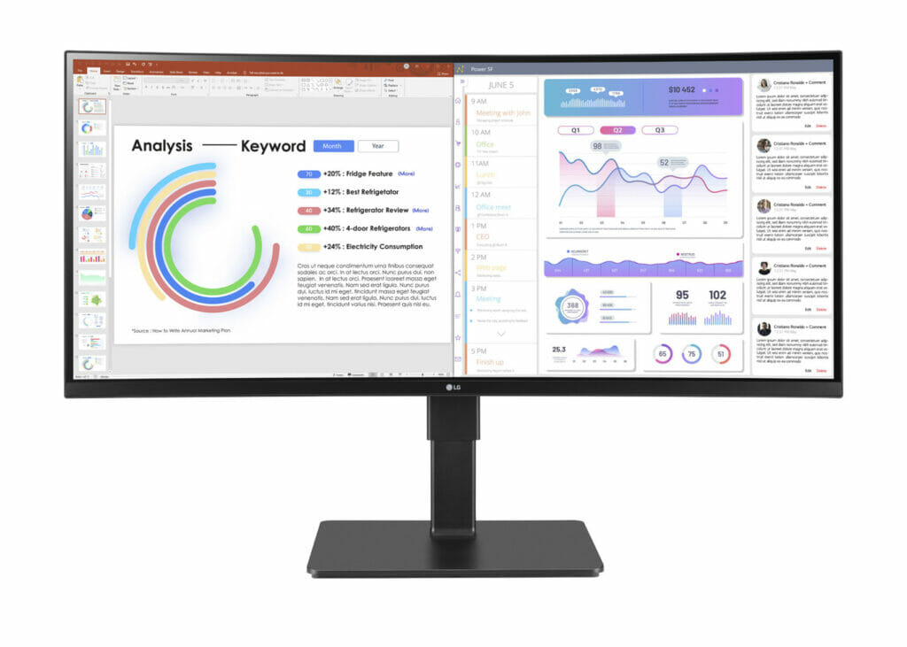 Der 34BQ77QB 4K Monitor mit gekrümmten Widescreen-Display