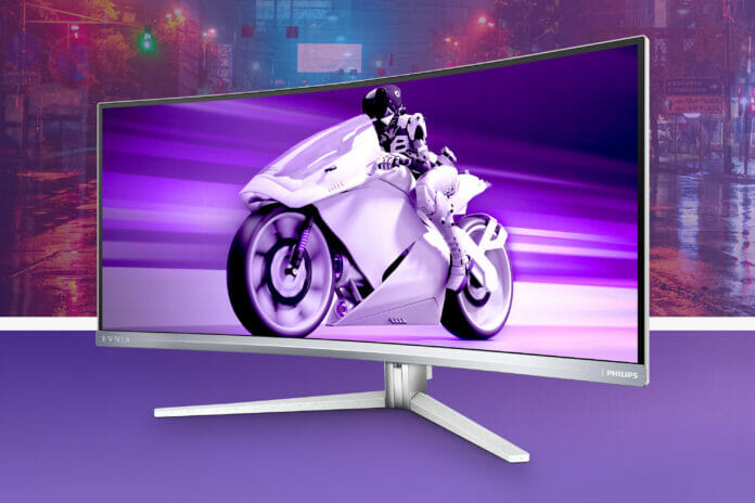 Philips erster QD-OLED-Monitor Evnia 34M2C8600 mit Ambiglow
