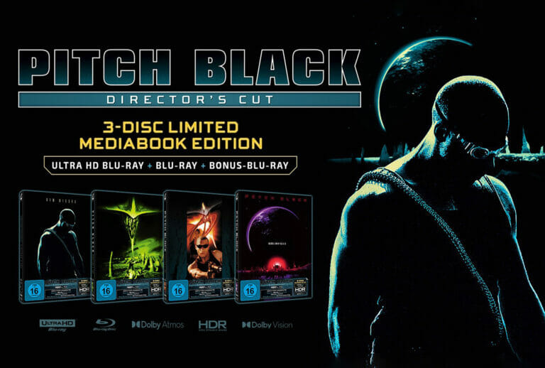 Pitch Black erscheint als limitierte 4K UHD Blu-ray inkl. Dolby Atmos (Mediabooks)