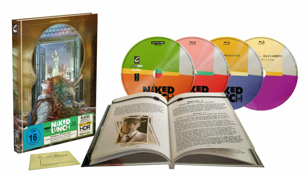 Der Umfang der limitierten Naked Lunch 4K UHD Blu-rays