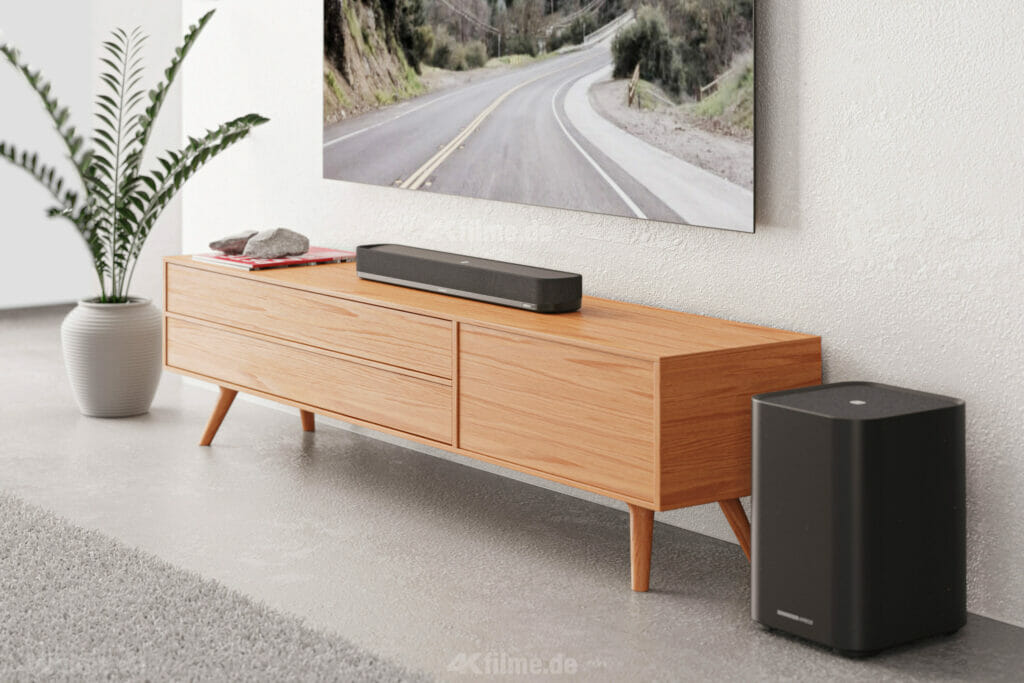 Die kompakte Ambeo Soundbar Mini mit dem Ambeo Sub (Subwoofer)