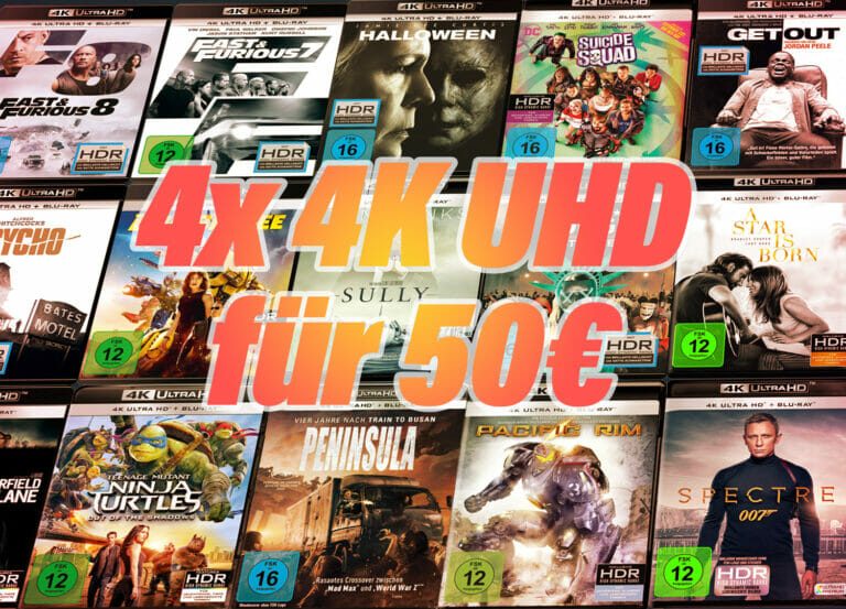 Unschlagbar günstig: Vier 4K UHD Blu-rays für nur 50 Euro! (12.50 Euro je Film)
