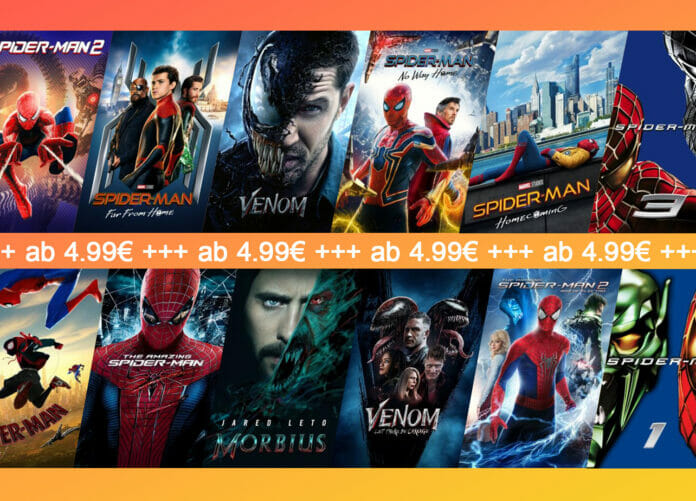 Spider-Man Filme in 4K UHD auf Apple TV ab 4.99 Euro!