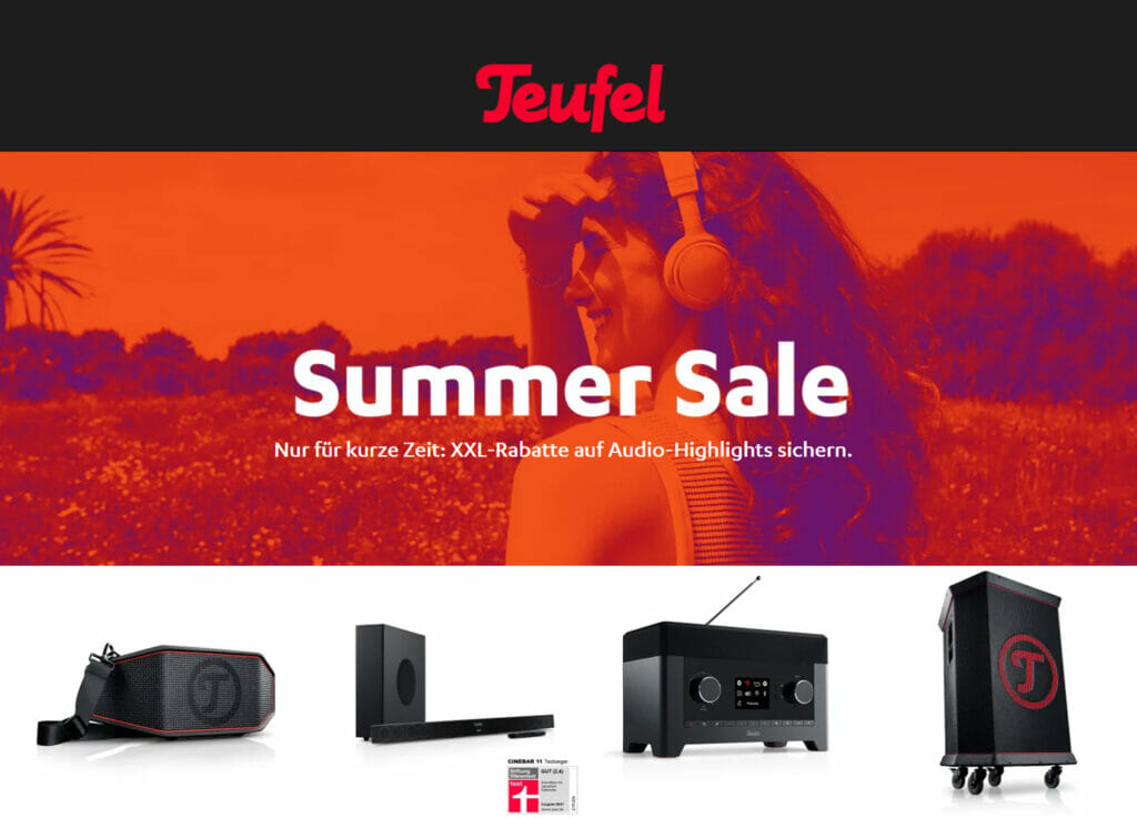 Bis zu 50% auf beliebte Teufel-Audiprodukte im "Teufel Summer Sale" sichern!