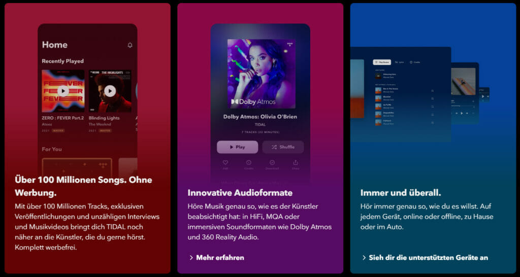 Einige Highlight-Features des Musikstreaming-Dienstes TIDAL