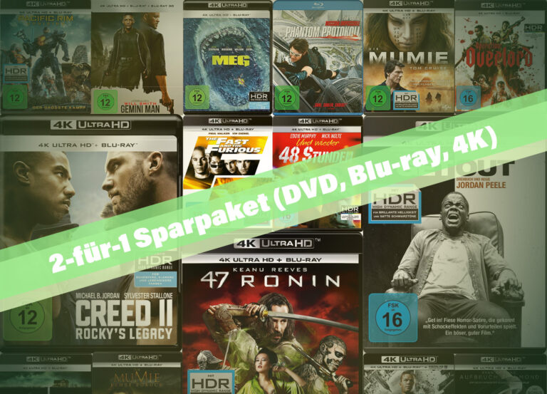 2-für-1 Sparpaket-Aktion auf ausgewählte DVD, Blu-rays und 4K Ultra HD Discs