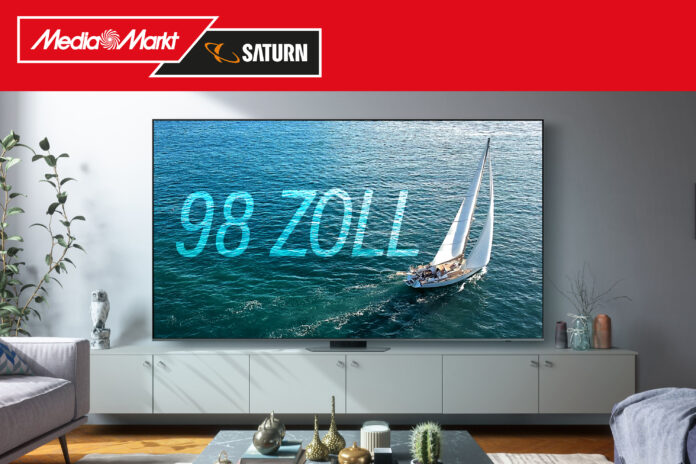 XXL-QLED-TV mit 98 Zoll von Samsung mit bis zu 4.000 Euro Cashback (in Verbindung mit einer Soundbar)