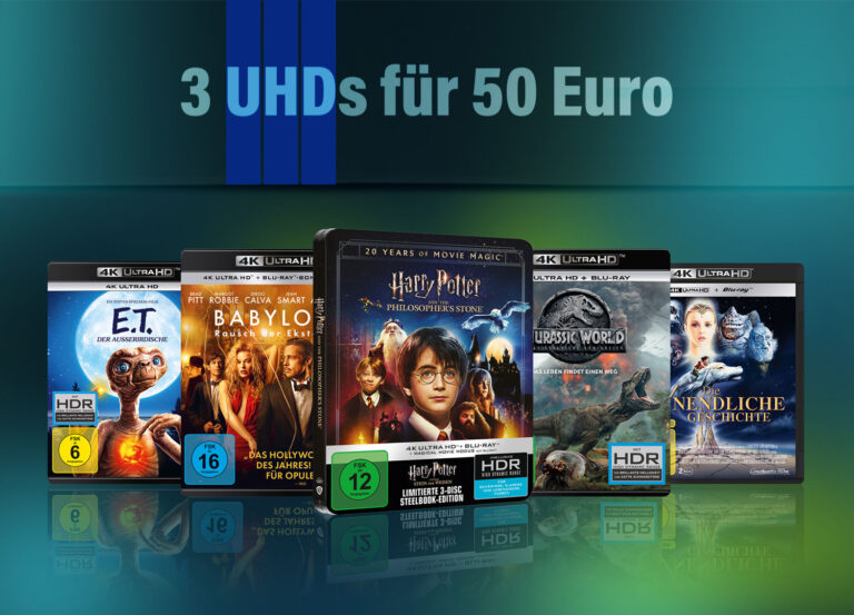 3 UHD 4K Blu-rays für nur 50 Euro! Wählt aus über 200 Filmen!