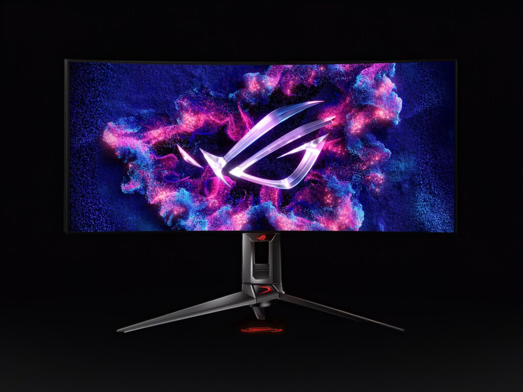 Der 34 Zoll WOLED-Gaming-Monitor PG34WCDM mit UWQHD-Auflösung und gekrümmten MLA-Display von Asus