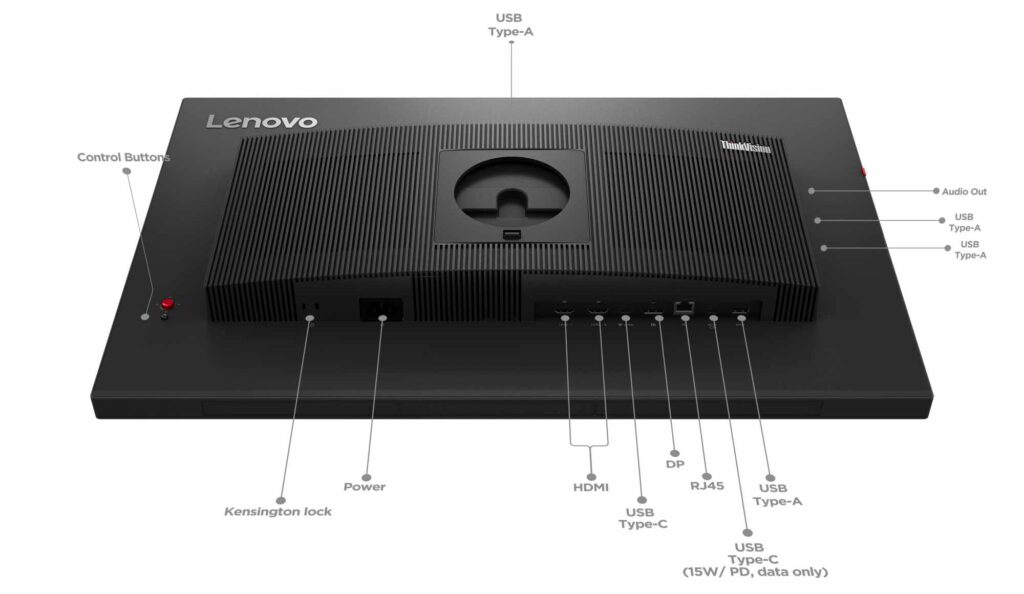 Die Schnittstellen des Lenovo ThinkVision 27 sind vielfältig.