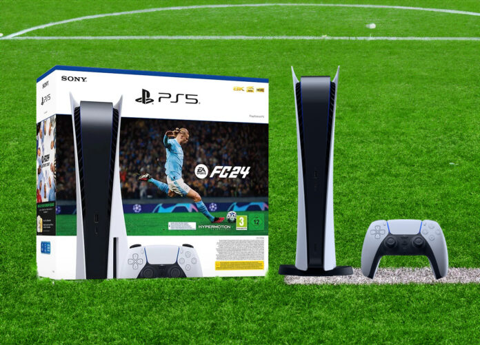 Das neue PS5-Vorteilsbundle bestehend aus Konsole (mit Disc-Laufwerk), Controller und FC24 (Fifa 24)