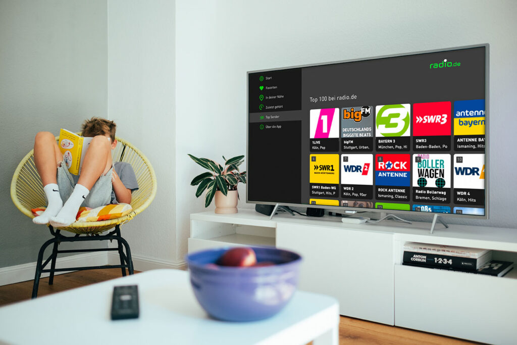 radio.de gibt es neben tvOS nun auch für Android TV, Google TV und Fire OS.