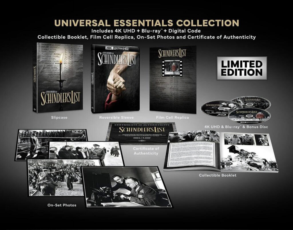 Schindlers Liste erscheint erneut auf 4K UHD Blu-ray in einer Deluxe Edition