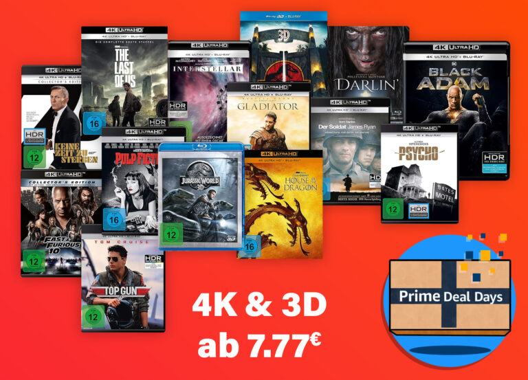 4K & 3D Blu-rays ab 7.77 Euro: Wählt aus über 360 Titeln (Prime Deal Days)