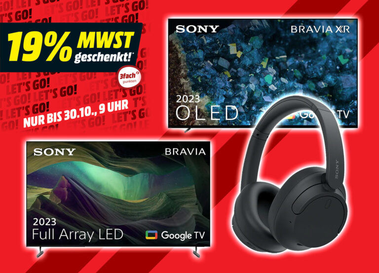 Mehrwertsteuer geschenkt: Bei diesen Sony-Deals profitierst du dreifach! (Kopfhörer, LCD und OLED TV)