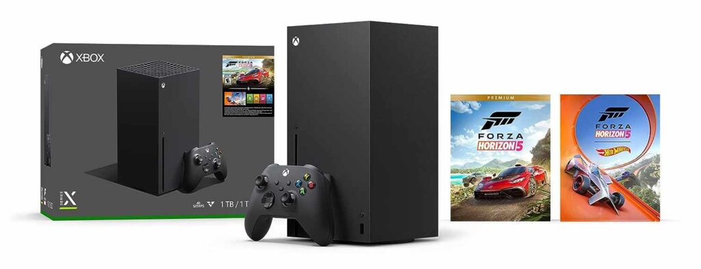 Auch im Paket mit "Forza Horizon 5" kostet die Xbox Series X aktuell 399 Euro.