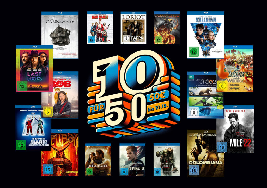 10 Blu-rays auswählen und nur 50 Euro bezahlen! Die 10-für-50-Aktion auf Amazon.de