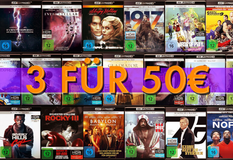 3 Ultra HD 4K lu-rays für nur 50 Euro: Wählt aus über 300 Blockbuster-Filmen!