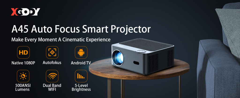 XGODY A45 Smart Projektor mit 1080p, Android TV uvm.