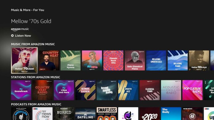 Die Amazon Fire TV erhalten ein verbessertes Interface für die Musikwiedergabe.