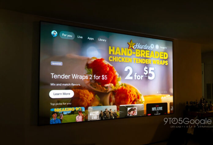 Jetzt macht sich auch noch Videowerbung für Fast Food auf dem Google TV breit