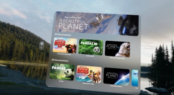 IMAX zeigt an der Apple Vision Pro 3D-Inhalte.
