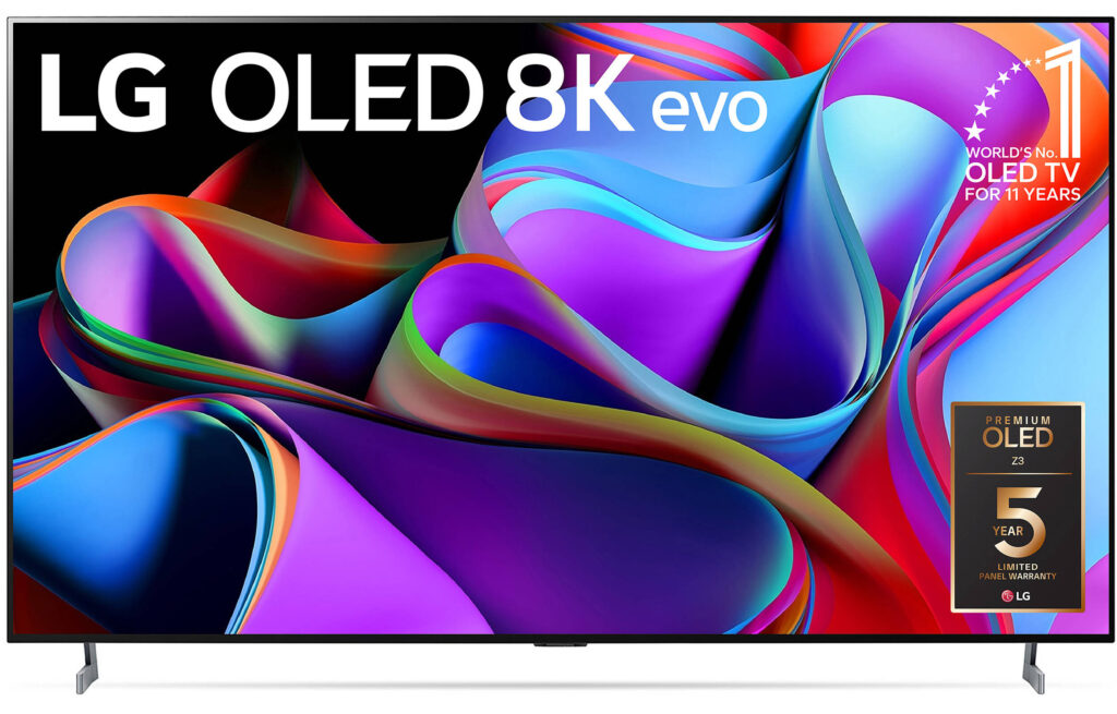 Der LG Z3 8K OLED TV mit 77 Zoll wird ins Jahr 2024 übernommen. 