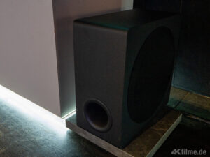 Der wuchtige, drahtlose Subwoofer der DS90TY / DS90TR Soundbar-Kombo