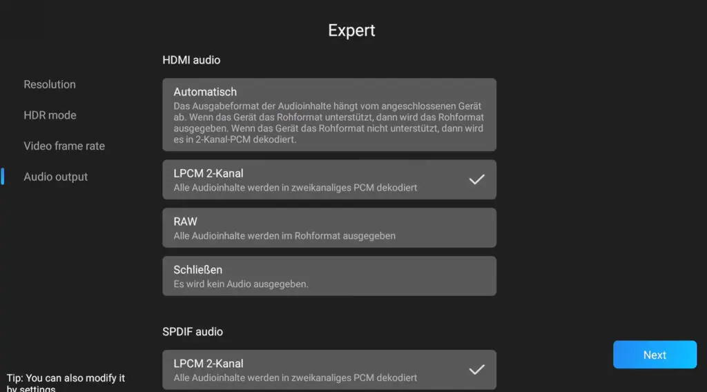 Das Einstellungsmenü zu Android 11 ist gut strukturiert und verständlich, bietet aber genug Möglickeiten zur Feineinstellung des Zidoo UHD5000