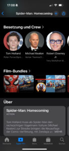 Ruft ihr einen einzelnen Film über euer iPhone auf findet ihr die Filmsammlungen auch unter "Film-Bundles"