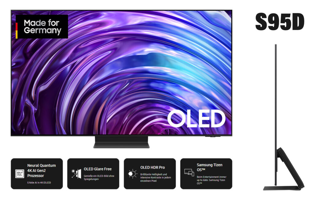 Spiegelungen Ade: Das Glare-Free-Display des S95D QD-OLED-TV verschluckt jeglichen Lichteinfall, für ein Bild ohne Spiegelungen
