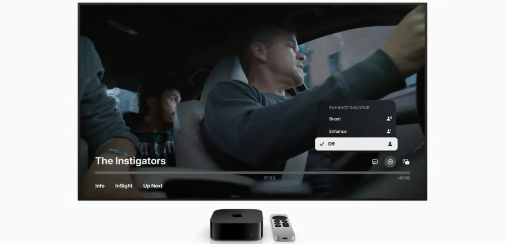 Apple wertet die Dialogverbesserung auf.