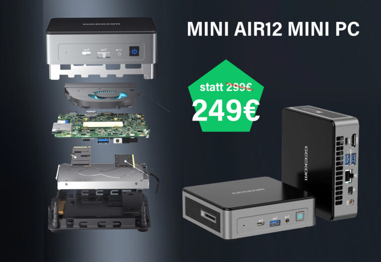 Extrem kompakter Mini-PC GEEKOM Air12 jetzt für unter 250 Euro (mit Gutscheincode)