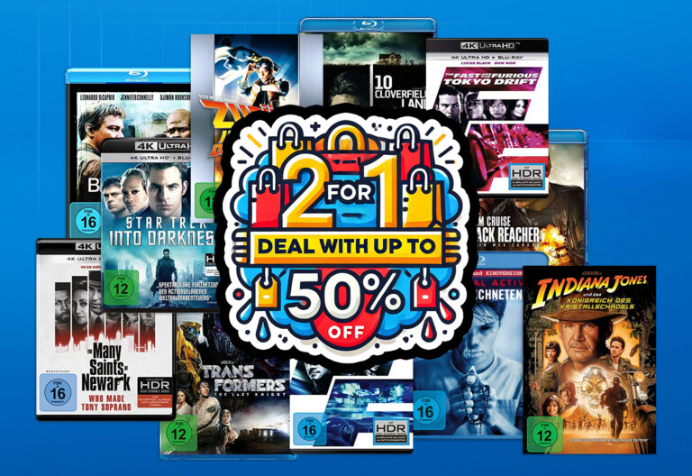 Bis zu 50 Prozent Rabatt auf DVDs, Blu-rays und 4K UHD Discs || Jetzt in der 2-für-1-Aktion auf Amazon