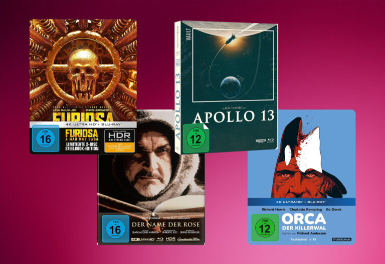 Verpasst nicht diese 4K Steelbooks: Furiosa, Der Name der Rose, Apollo 13, Orca der Killerwal…