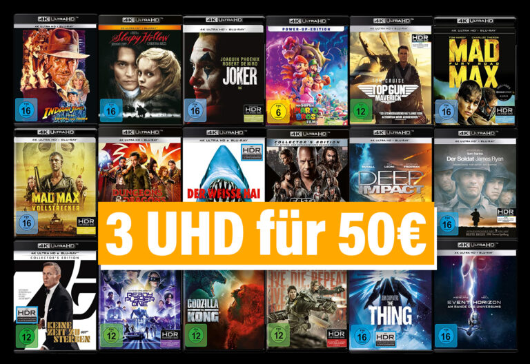 4K UHD Blu-ray-Deal: Kauft 3 Filme für nur 50 Euro (letzte Chance)