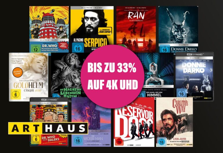 Bis zu 33 Prozent Rabatt auf Arthaus-Filme (DVD, Blu-ray, 4K UHD) bei JPC und Plaion Pictures