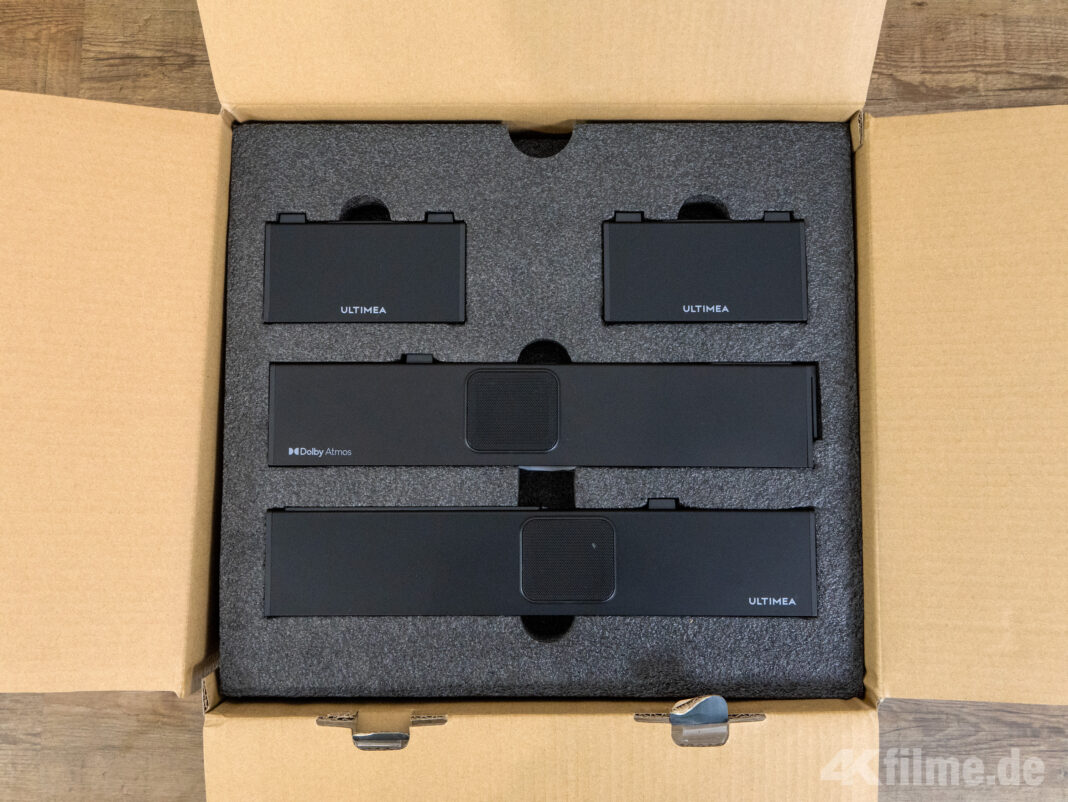 Gefolgt von der Soundbar und den Rear-Lautsprechern der Ultimea Nova S80