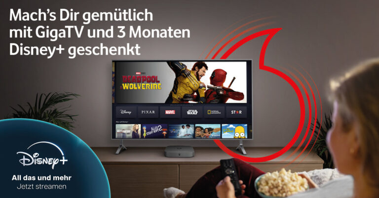 Vodafone GigaTV ab sofort mit Disney+ – für 3 Monate sogar gratis!