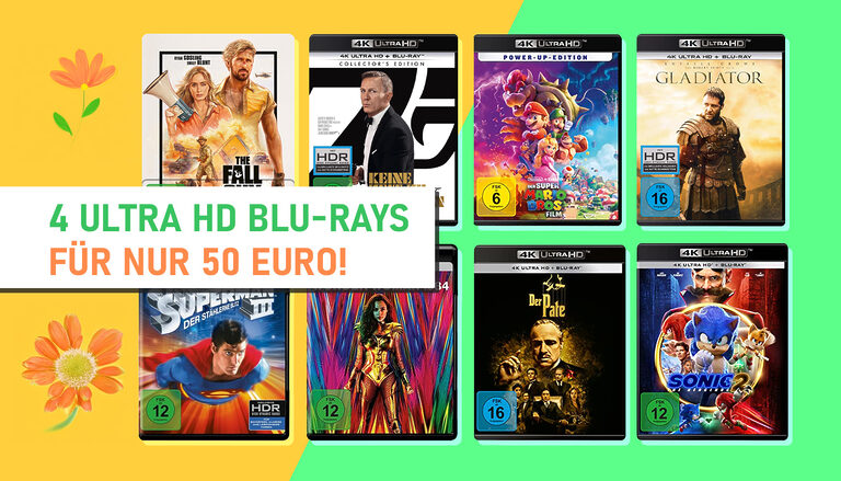 Über 290 Filme auf 4K Ultra HD Blu-ray für je nur 12.50 Euro (4 für 50 Euro-Aktion)