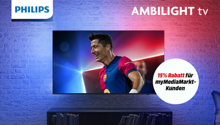 15 Prozent Extra-Rabatt auf ausgewählte Philips Ambilight TVs + Gewinnspiel-Chance