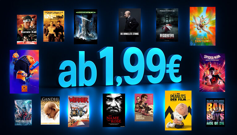 Filme in HD und 4K stehen ab 1.99 Euro zum Kauf: Wählt aus über 700 reduzierten Filmtiteln!