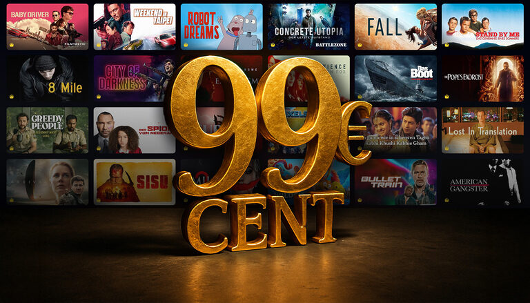 Wählt aus über 630 Filmen: Heimkino-Hits in HD und 4K für je nur 99 Cent leihen!