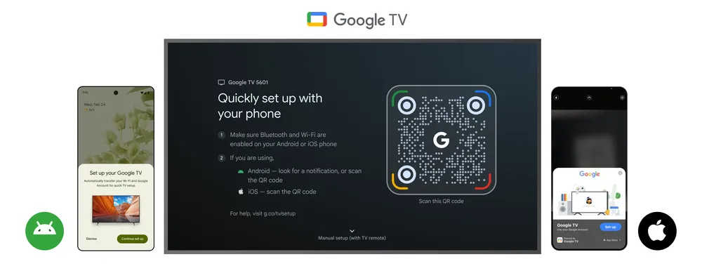 Google TV lässt sich bald einfacher einrichten.