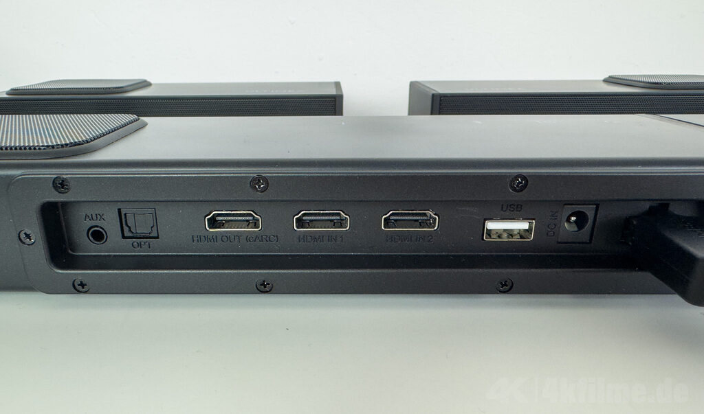 Die Anschlüsse auf der Rückseite der Ultimea Nova S90 Soundbar inkl. HDMI-eARC und zwei HDMI-Eingängen
