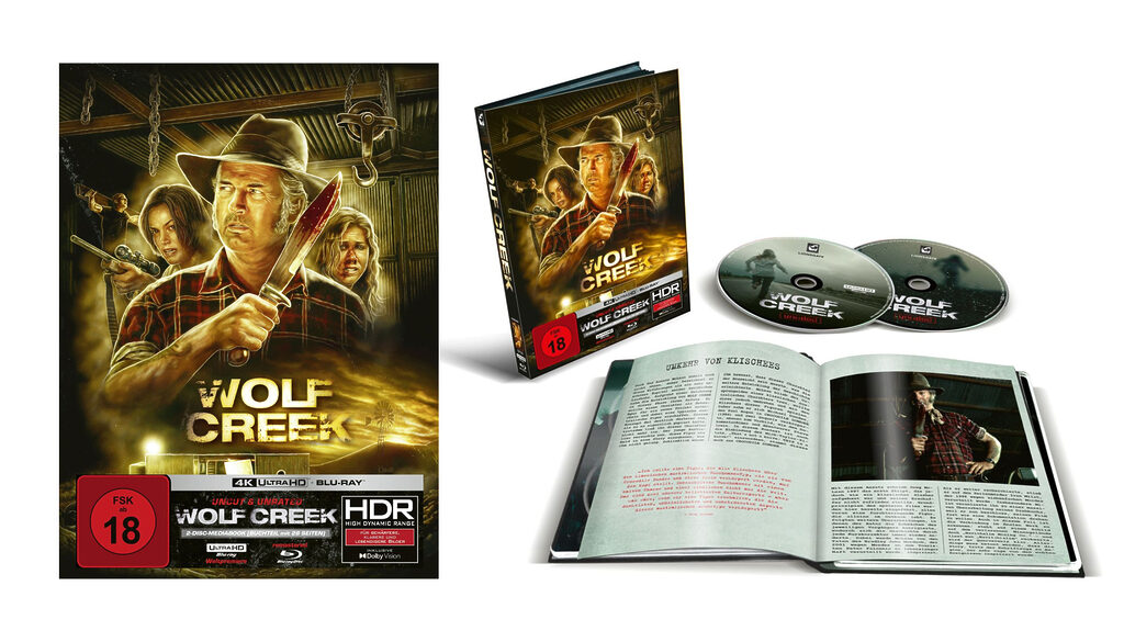 Detailabbilung des 4K Blu-ray Mediabooks zu "Wolf Creek"