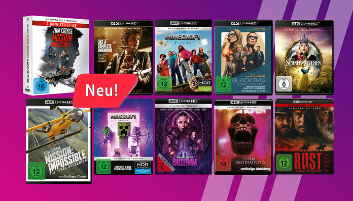 Neue Film-Vorbesteller auf 4K Blu-ray mit Mission Impossible 8, Ein Minecraft Film, Scheewittchen, Rust uvm.