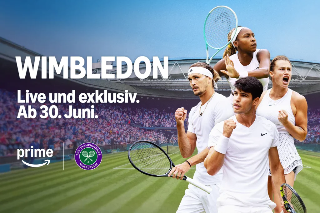 Prime Video zeigt im Juli 2025 die wichtigsten Spiele des Tennisturniers Wimbledon.